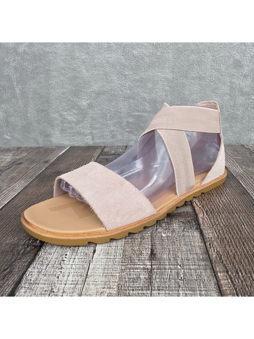 Sorel Ella II Sandal 9.5 Mauve Vapor Open Toe Strappy Leather Flat Neutral Chic
